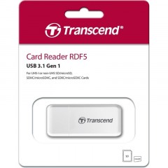 Картридер Transcend TS-RDF5W USB 3.0/3.1 RDF5 для карт пам. SD/microSD, бел - фото 3