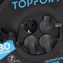 Удлинитель Topfort ПВС 3х1,5кв.мм, 30м на пласт.катушке, 4 роз. с/з, IP44 - фото 4