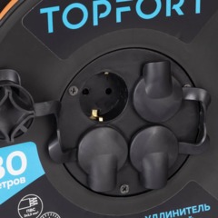 Удлинитель Topfort ПВС 3х2,5кв.мм, 30м на пласт.катушке, 4 роз. с/з, IP44 - фото 4