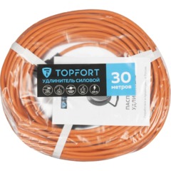 Удлинитель Topfort ПВС 2х1кв.мм 30м в бухте 10А 1 гнездо б/з.,с/заг.,IP44 - фото 4