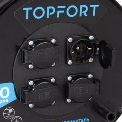 Удлинитель Topfort КГ 3х2,5 50м, на мет.катушке, с/з.,с/загл.,IP44 - фото 4