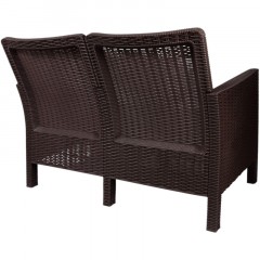 Диван TDT_двухместный садовый коричневый под ротанг - фото 3