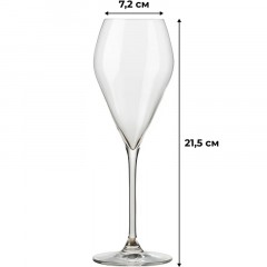 Бокал -флюте 'Мод' хр.стекло 240мм d=72,h=215мм;прозр. 6шт/уп - фото 2
