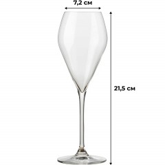 Бокал -флюте 'Мод' хр.стекло 240мм d=72,h=215мм;прозр. 6шт/уп - фото 3