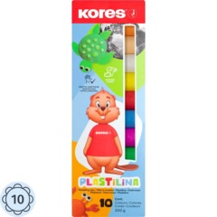 Пластилин Kores Plastilina 10 цветов  набор общий вес 200гр 34010