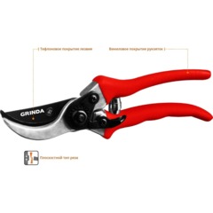 Секатор плоскостной GRINDA G-11, 210 мм (8-423001_z02) - фото 2