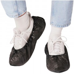 Бахилы н/с, п/э с 2й рез. 3,7г, ПНД-15/2р-Ч, черные, 50пар/уп - фото 3