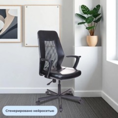 Кресло 0MX_VB_EChair-225 PTW к/з черный, сетка черна я - фото 2