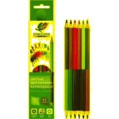 Карандаши цветные шестигран.двусторон.Классика 6 шт/12цв.33С 2189-08 набор