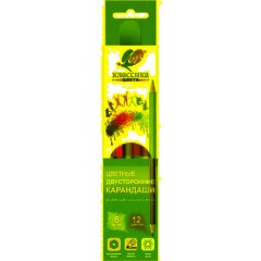 Карандаши цветные шестигран.двусторон.Классика 6 шт/12цв.33С 2189-08 набор - фото 2
