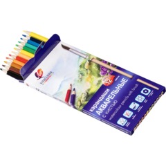 Карандаши акварельные 'Классика цвета' 12 цв. с кистью 32С 2090-08 набор - фото 7