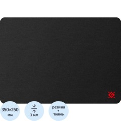 Коврик для мыши Defender Black S 250x350x3 мм, игровой ткань+резина (50017)