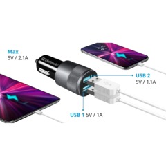 Зарядное устройство автомобильное Defender UCA-21 2USB, 5V/2.1A (83821) - фото 3