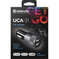 Зарядное устройство автомобильное Defender UCA-21 2USB, 5V/2.1A (83821) - фото 4