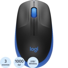 Мышь компьютерная Logitech беспр. M190 Wireless BLUE 910-005907