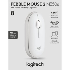 Мышь компьютерная Logitech беспр. M350S Pebble 2 BT TONAL WHITE 910-007013 - фото 9