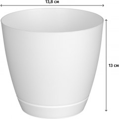 Горшок для цветов Flora 1,4л с поддоном (белый), 231600629/00 - фото 3