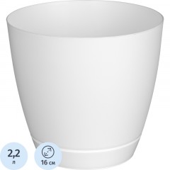 Горшок для цветов Flora 2,2л с поддоном (белый), 231600729/00