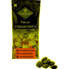 Брикет древесно-угольные длит горения для розжига, Forester,1,8кг, BC-930