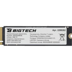 SSD накопитель BigTech M.2 PCIex4 gen3, 256Gb,R/W 2000/1300Мб/с(BSDS256ME) - фото 6