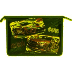 Папка для тетрадей Спорткары, А4,молн.,пласт.,88445