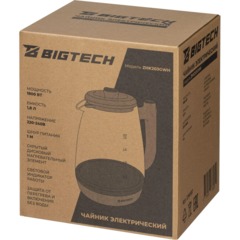 Чайник BigTech ZHK203GWH, бежевый 1,8л.,стекло - фото 10