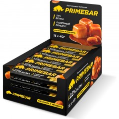 Батончик с содерж протеина PRIMEBAR глазир со вкус Карам и минд 40гx15шт/уп