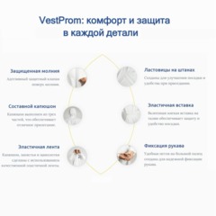 Комбинезон одноразовый защитный Vest-Prom 600,белый,р.2XL - фото 11