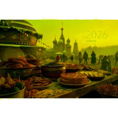 Календарь настенный 3-х блочный 2026 Супер-Премиум,Масленица,100г,340х805 - фото 2