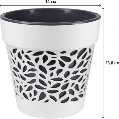 Кашпо Блоссом (1,5л) Цв. Белый/Антрацит (Арт. КШ-0493) - фото 2