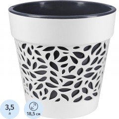 Кашпо Блоссом (3,5л) Цв. Белый/Антрацит (Арт. КШ-0499)