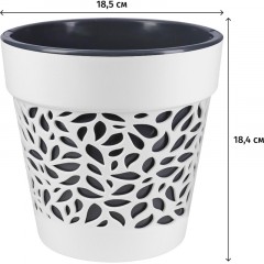 Кашпо Блоссом (3,5л) Цв. Белый/Антрацит (Арт. КШ-0499) - фото 2