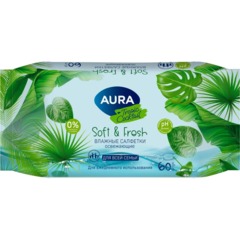 Салфетки влажные освежающие AURA TROPIC COCKTAIL в ассортименте 60шт - фото 5