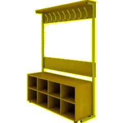 Вешалка МЕТ_1-сторонняя с тумбой для обуви бук/серый