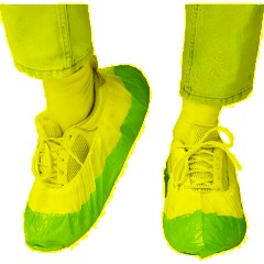 Бахилы п/э Elegreen,с дв.подошвой бело-синие, 2,6 г,950пар/уп