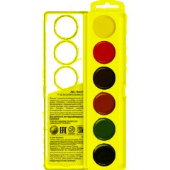 Краски акварельные Классика 6цв, б/к в пластик.уп.с крышкой Аквк-005 набор - фото 2