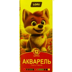 Краски акварельные FUNNY FRIENDS, 12 цветов, б/к Ааф-003 набор