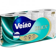 Бумага туалетная Veiro Delicate Ц 3сл 120л 15м 8рул/уп СПБ - фото 5