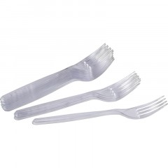 Вилка одноразовая 180мм прозрачная, ПС, 2000 шт/кор - фото 2