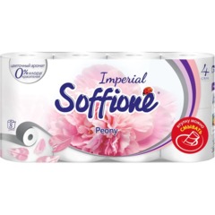 Бумага туалетная Soffione Imperial Peony 4сл, белая, 8 рул/уп - фото 2