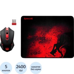 Мышь компьютерная Redragon беспроводн.+коврик (игр.набор) M601WL-BA (78227)