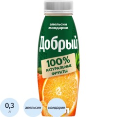 Напиток сокосодержащий Добрый Апельсин-мандарин, ПЭТ 0,3л