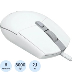 Мышь компьютерная Logitech G102 LightSync White Gaming (910-005809)