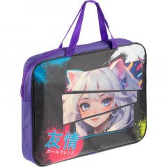 Папка школьника А4 с ручками ШИРОКАЯ,ПШ-11,ДЕВУШКА С УШКАМИ 2025 - фото 3