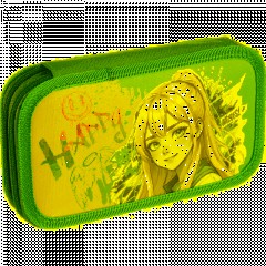 Пенал двухсекционный большой тканевый торец ПО-090, МИЛАЯ БЛОНДИНКА 2025