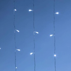 Электрогирлянда Дождь 2x6 м 1200LED мерц. IP44 отсоед.нити, хол.бел.HD-YW05 - фото 4
