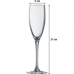 Бокал -флюте 170 мл. d=50 мм. h=210 мм. Эталон, 12шт/уп, 47301 - фото 3