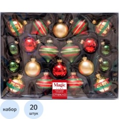 Набор украшений подвесных из стекла, из 20 штук  30x24x6,5см арт.95977