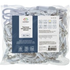 Гирлянда светодиодная Бахрома 2,4х0,6м 76LED ТЕПЛЫЙ БЕЛЫЙ IP65,255-037-6 - фото 4