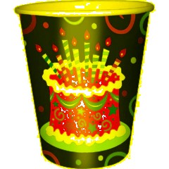 Набор стаканов бумажные 250мл Торт яркий 6шт/уп 6046309